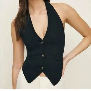 NWT Reformation Black Knit Romy Sweater Vest